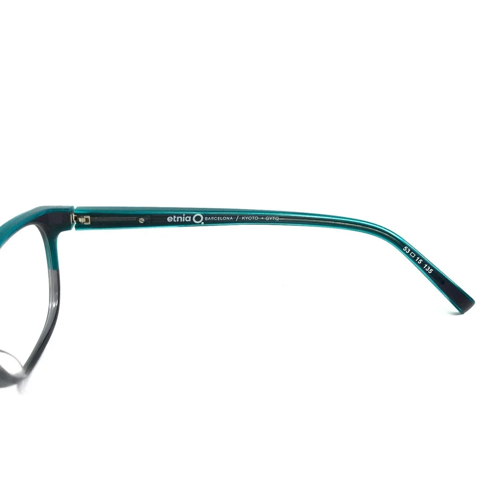 Etnia Barcelona Eyeglasses Frames KYOTO GYTQ Gray Turquoise Cat Eye 53-15-135